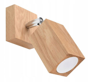 Kinkiet Drewniany Skandynawski Loft Ruchomy Klosz