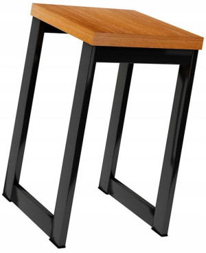 Taboret Stołek Kuchenny Loftowy Drewniany = Czarny