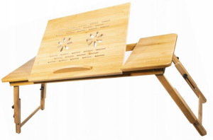 Stolik Pod Laptopa Składany Bambusowy == Regulacja
