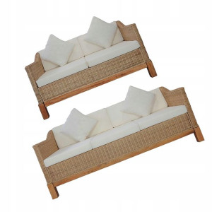 Zestaw Rattanowy = Sofa 2-osobowa I Sofa 3-osobowa