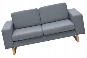 Szara Nowoczesna Sofa Dla Dwóch Osób Z Tkaniny