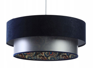 Lampa Wisząca Welurowa Nad Stół = Podwójny Abażur