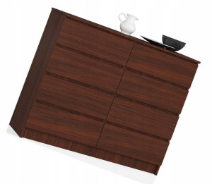 Komoda Do Salonu Klasyczna Wenge = Mat = 8 Szuflad