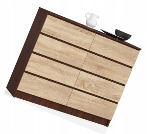 Komoda Pojemna 120 Cm Gładki Front 8 Szuflad Mat