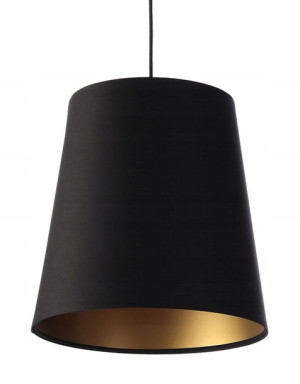 Lampa Wisząca Glamour Nad Stół Czarno-złoty Abażur