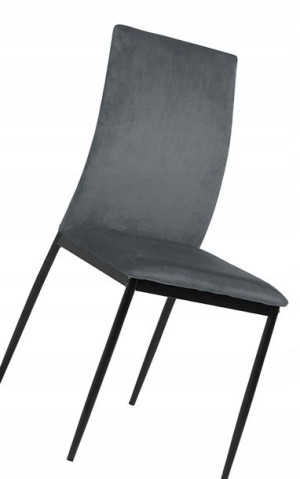 Krzesło Welwetowe Szaro Czarne === Minimalistyczne