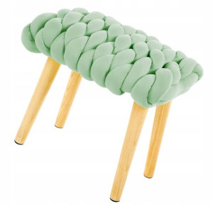 Taboret Drewniany Zielony == Do Sypialni Garderoby
