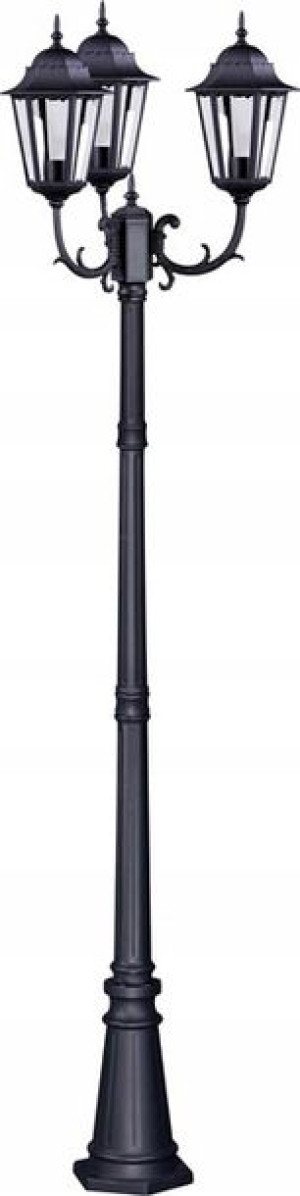 Lampa Ogrodowa Wysoka Klasyczna Potrójna == Czarna