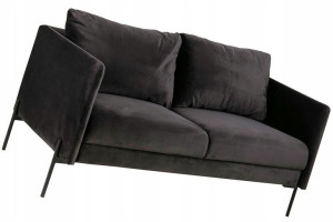 Sofa Miękka Antracytowa Welwetowa Elegancka Miękka