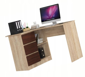 Biurko Komputerowe Narożne Szufladami Ergonomiczne