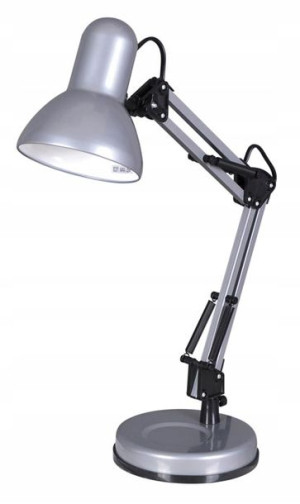 Lampa Na Biurko Kreślarska Łamana Obracana Srebrna