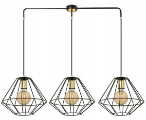Loftowa Lampa Wisząca Druciana Potrójna Nowoczesna