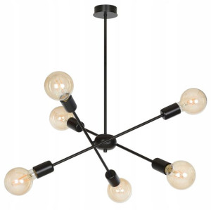 Nowoczesna Lampa Żarówki Loftowa Nad Stół = Czarna