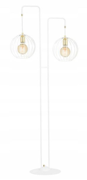 Lampa Podłogowa Druciana Loftowa Biała Nowoczesna
