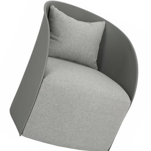 Designerski Szary Fotel Wypoczynkowy == Z Poduszką