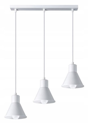 Lampa Wisząca Nad Stół Wyspę Potrójna Loft = Biała