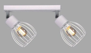 Lampa Sufitowa Loft Druciana 2 Reflektory == Biała