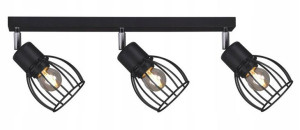 Lampa Sufitowa Reflektory Druciana Punktowa Czarna