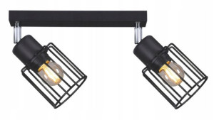 Lampa Sufitowa Reflektory Punktowa Druciana Czarna