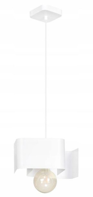 Lampa Wisząca Industrialna Biała Metalowa Loftowa