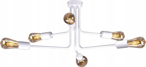 Biała Lampa Sufitowa Industrialna Loft E27 6 X 60w