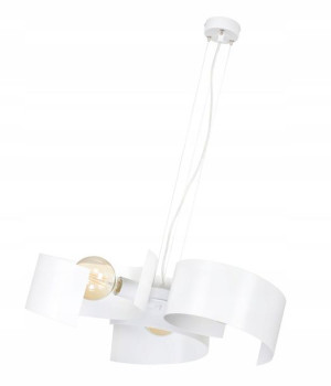 Lampa Wisząca Metalowa Biała Industrialna Loftowa