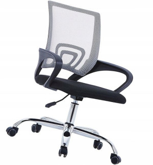 Fotel Biurowy Ergonomiczny Obrotowy = Czarno-szary