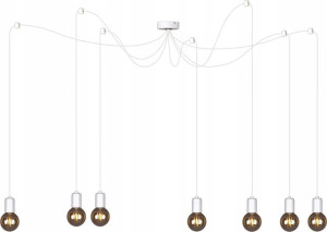 Lampa Wisząca Pająk Loft Industrialna Biała = Duża