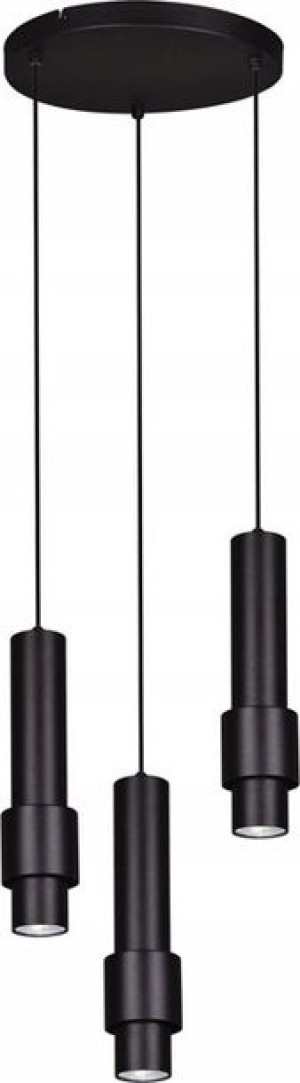 Czarna Lampa Wisząca Tuba Potrójna Nowoczesna Loft