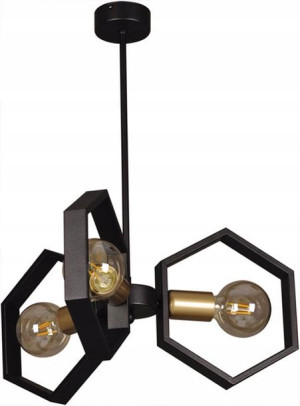 Lampa Wisząca Żyrandol Loft Geometryczna == Czarna