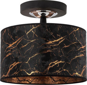 Lampa Sufitowa Glamour Z Abażurem === Czarna Złota