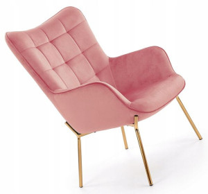 Fotel Wypoczynkowy Glamour Do Salonu Pikowany Róż