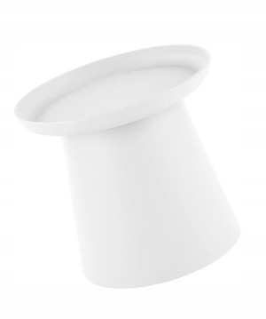 Biała Ława Stolik Kawowy Okrągły = Minimalistyczny