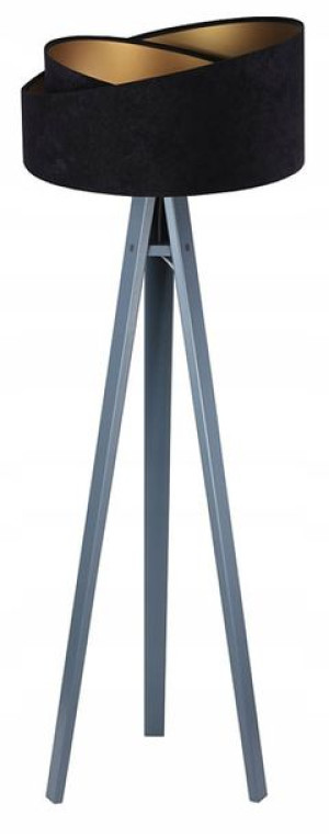 Lampa Stojąca Do Salonu Abażur Asymetryczny Welur