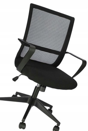 Czarny Fotel Pracowniczy Obrotowy ==== Do Gabinetu