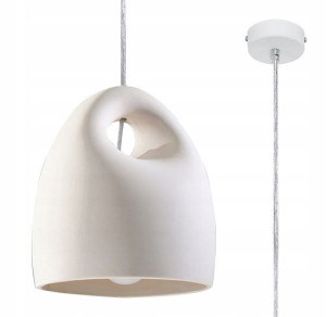 Lampa Wisząca Ceramiczna Minimalistyczna === Biała