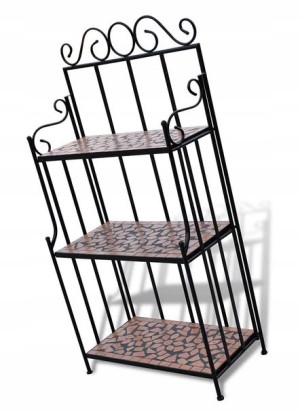 Metalowy Kwietnik Ogrodowy Z Mozaiką == Terakota