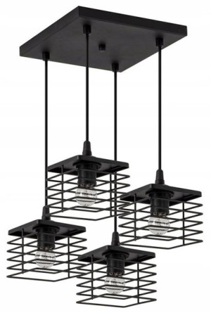 Lampa Sufitowa Wisząca Kwadratowa Druciana == Loft