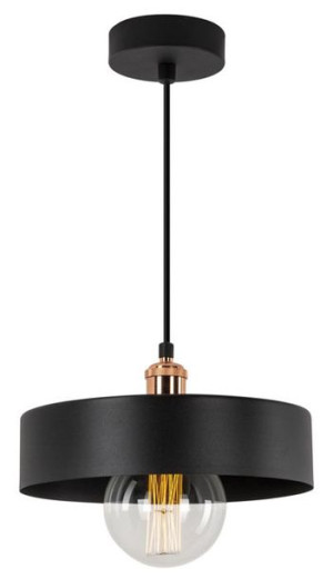 Lampa Sufitowa Wisząca Loft Okrągła Czarna = Metal