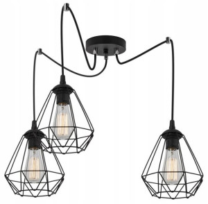 Lampa Sufitowa Wisząca Pająk Druciana Potrójna Hit