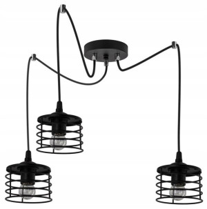 Lampa Wisząca Pająk Industrialna Druciana = Czarna