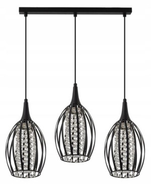 Potrójna Lampa Wisząca Glamour Druciana == Czarna