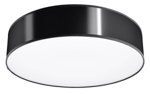Plafon Okrągły Minimalistyczny Czarny = Nowoczesny