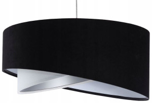 Czarna Lampa Wisząca Welurowa Nowoczesny Żyrandol