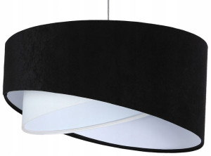 Czarna Lampa Sufitowa Wisząca Z Welurowym Abażurem
