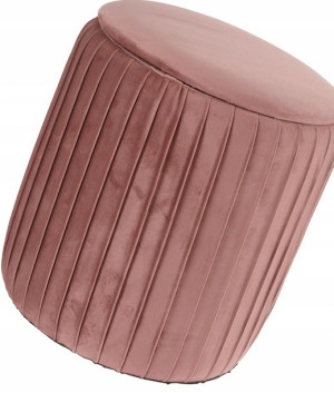 Elegancka Różowa Pufa Welurowa == Do Salonu Pokoju