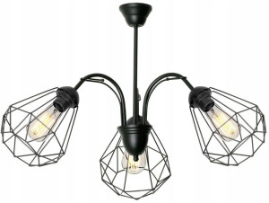 Lampa Sufitowa Loftowa == Żyrandol Druciany Czarny