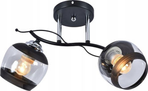 Żyrandol Lampa Sufitowa Szklana ===czarna Srebrna