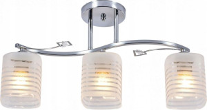Żyrandol Lampa Sufitowa 3 Klosze Z Wzorami Srebrny