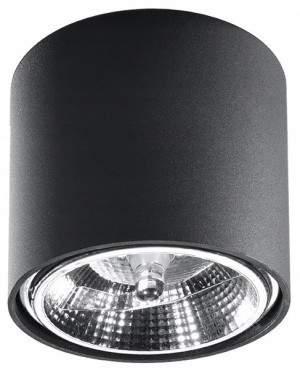 Plafon Lampa Led Tuba Walec Czarna Minimalistyczna